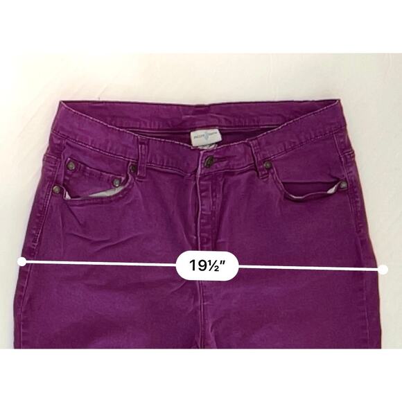 Jaclyn Smith Mid Rise Tapered Legs Purple Jeans 14 Colored Ankle Casual 90s - Picture 3 of 11